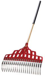Multi-Purpose Poly Steel 20-Tine Leaf Rake, Wooden Shaft, 65.5-in P9T5 - product image 2