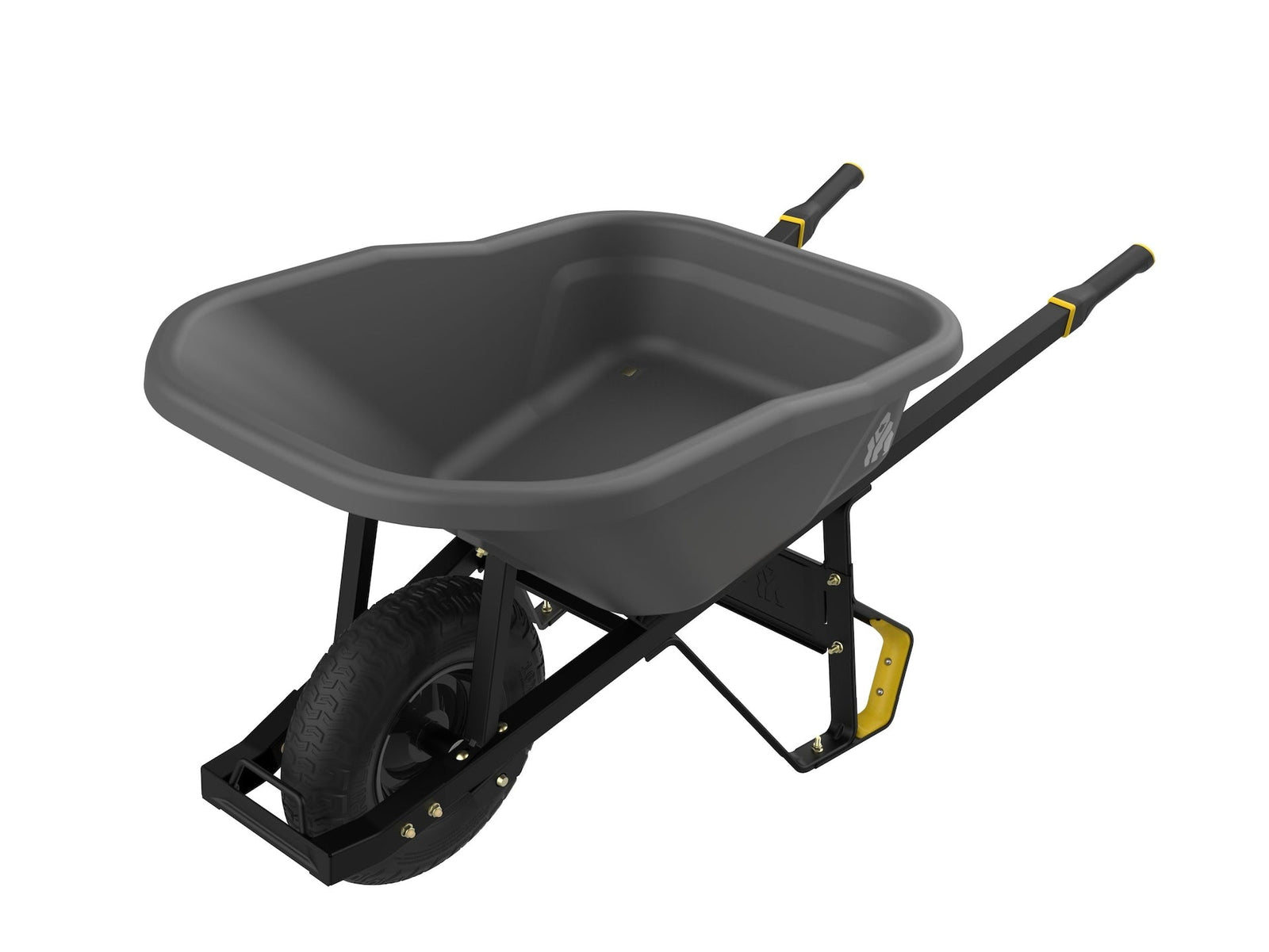 Pro Grade Heavy Duty Poly Tub Wheelbarrow, Poly/Plastic Tray, 6-cu-ft W4M5 - product image 2