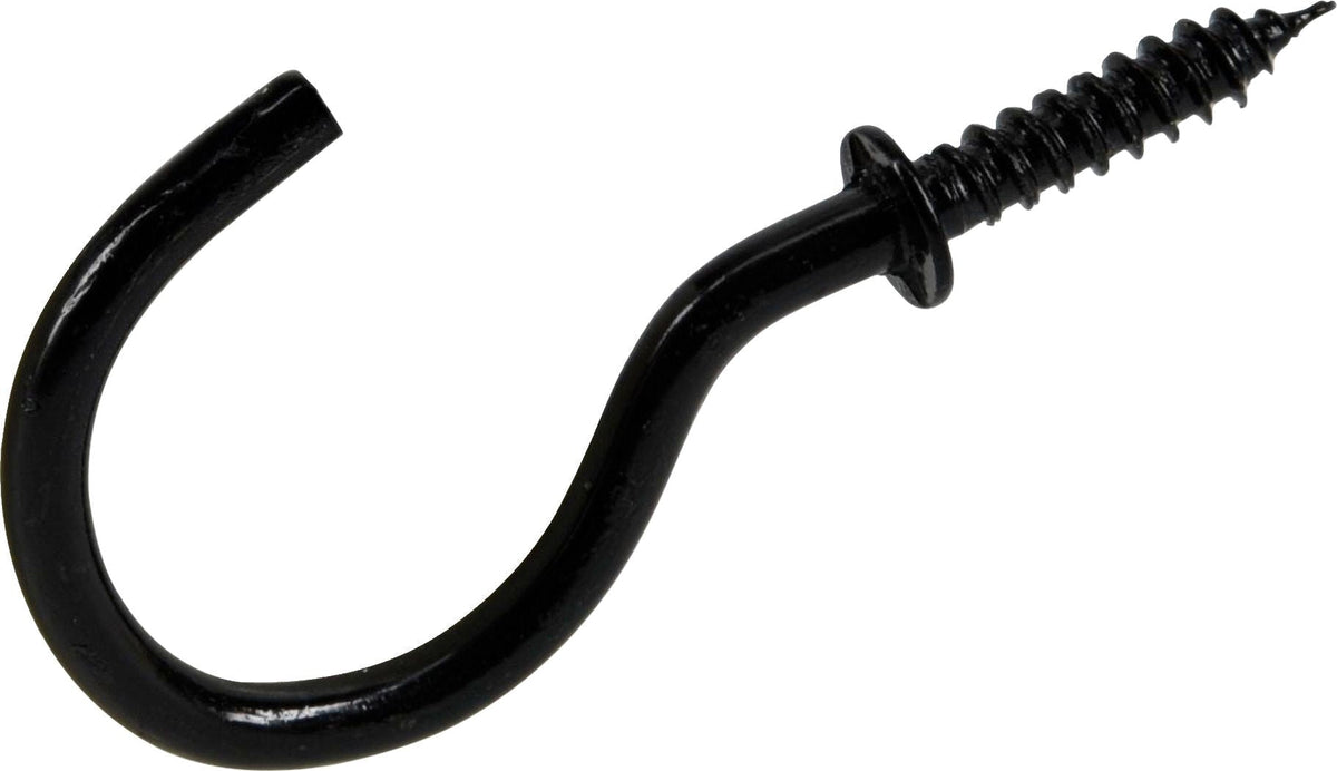 Mug Cup Hook, Half Hook Half Screw, Black, 7/8-in, 8-pk A5K2 - product image 1