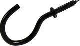 Mug Cup Hook, Half Hook Half Screw, Black, 7/8-in, 8-pk S1E9 - product image 1