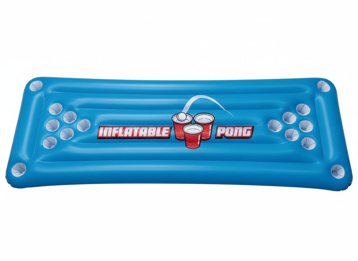Beer Pong Pool Game, Blue, 71-in, for Beach/Pool Fun Activities H6V9 - product image 1
