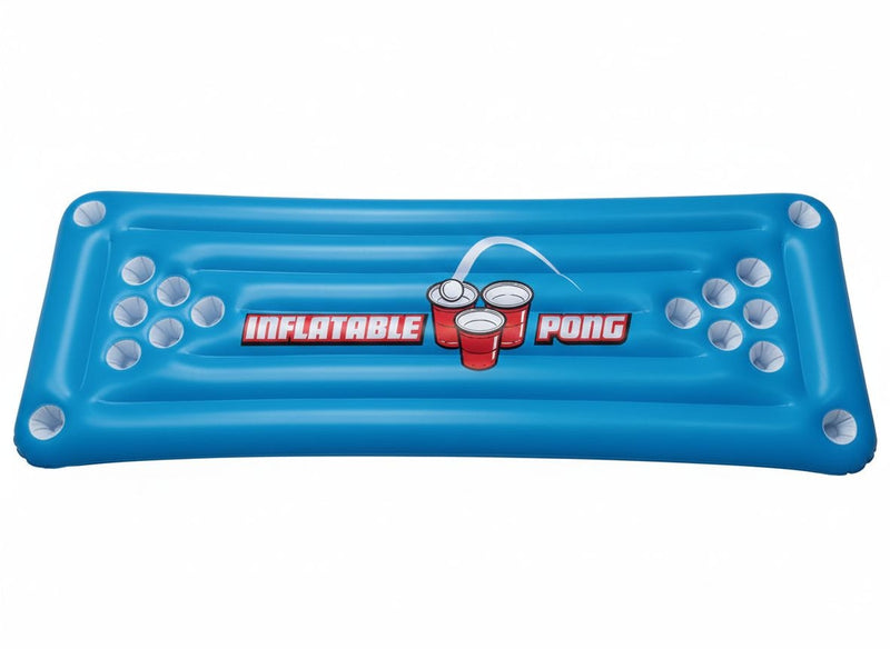 Beer Pong Pool Game, Blue, 71-in, for Beach/Pool Fun Activities H6V9
