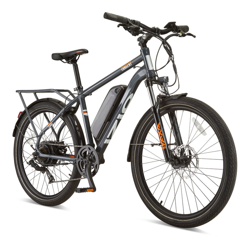 iZip Tangent All-Terrain 48V Electric Bike with Storage Carrier, 26-in Wheel, Grey J2C8