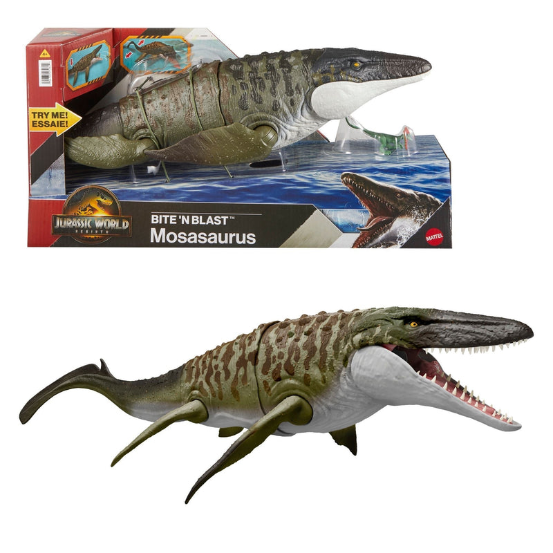 World Bite 'N Blast Mosasaurus Toy for Ages 3+ Z8Y4