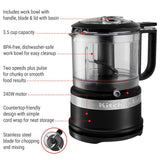 Compact Food Chopper with Dishwasher Safe Parts, Black K1K1 - product image 4