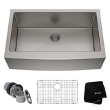 Standard PRO Apron Front Farmhouse Stainless Steel Single Bowl Kitchen Sink, 33x21x10-in G8R4 - product image 1