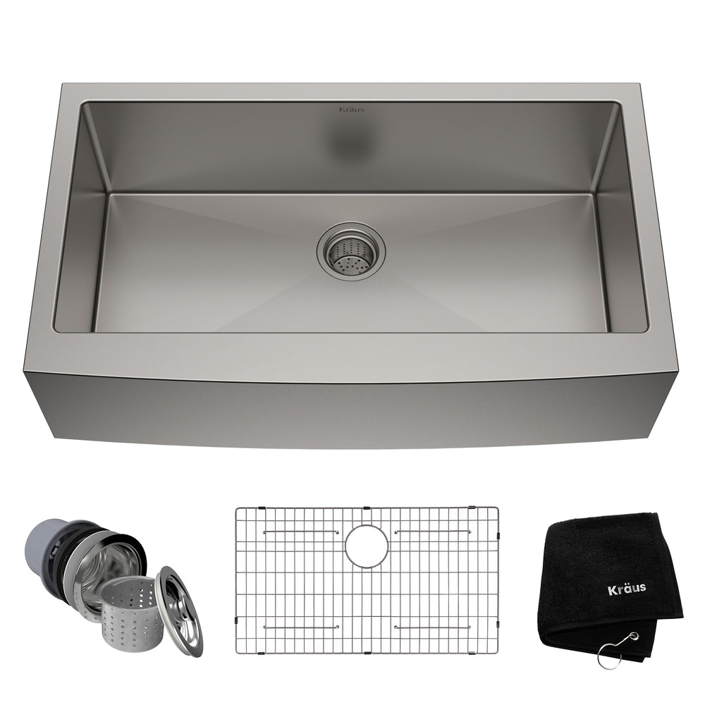 Standard PRO Apron Front Farmhouse Stainless Steel Single Bowl Kitchen Sink, 36x21x10-in A5T8 - product image 1