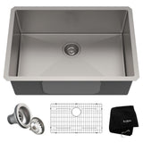 Standard PRO Undermount Stainless Steel Single Bowl Kitchen Sink, 28x19x10-in T6Q6 - product image 1
