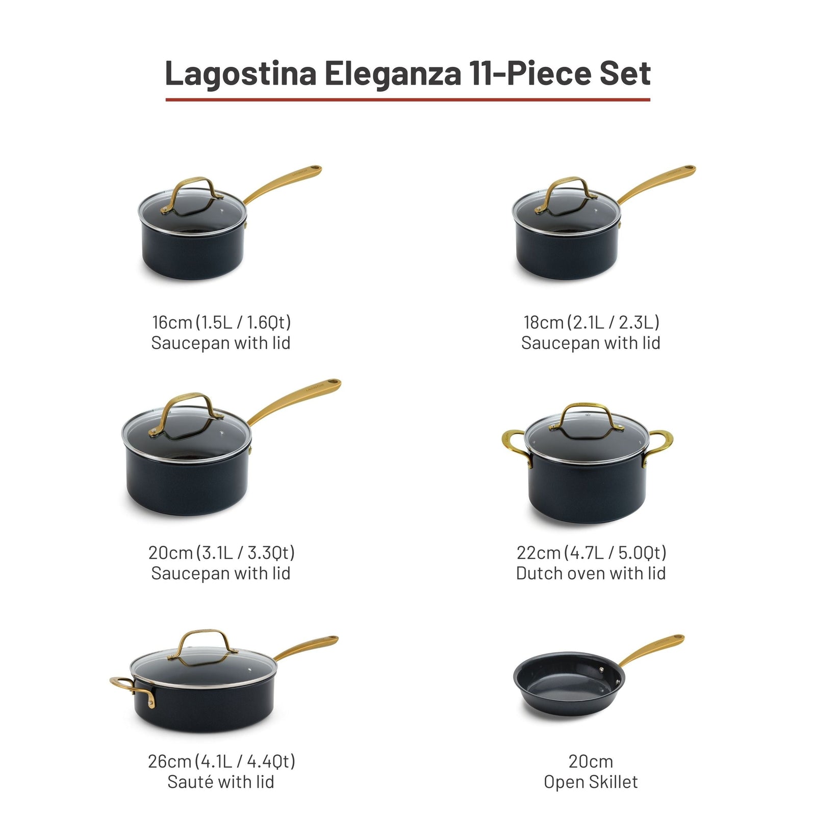 Eleganza Ceramic Pro Non-Stick Cookware Set, 11-pc U6R7 - product image 5