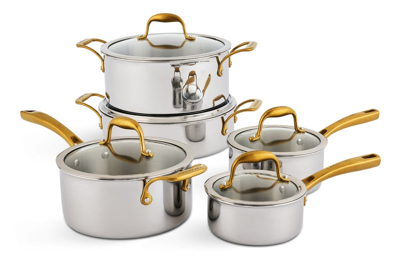 Finezza 5-Ply Clad Stainless Steel Cookware Set, 10-pc E9O2