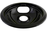 62244 Porcelain Stove Drip Pan with Trim Ring, Dishwasher Safe, Black, 8-in J6Q0 - product image 1