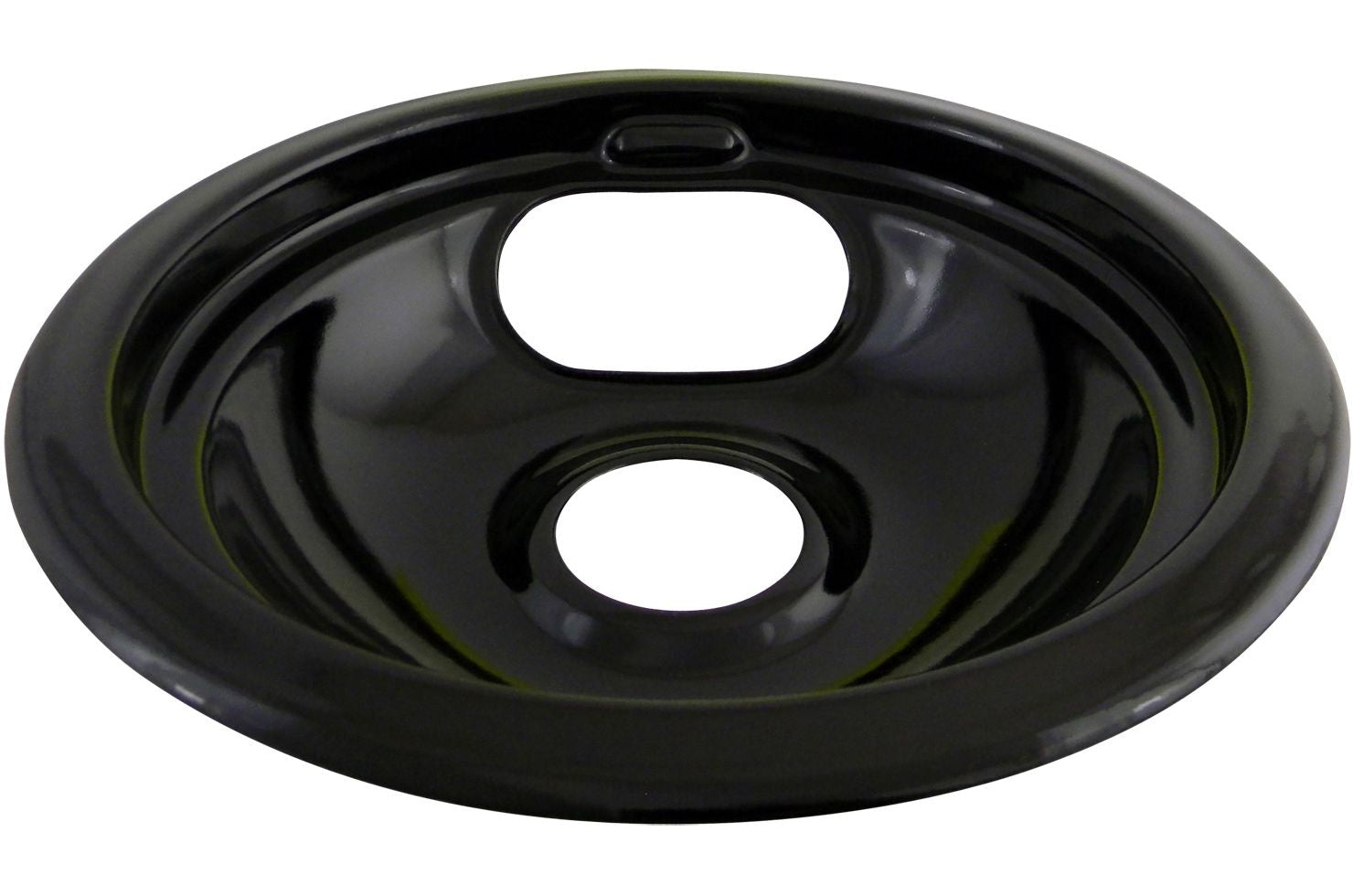 62244 Porcelain Stove Drip Pan with Trim Ring, Dishwasher Safe, Black, 8-in J6Q0 - product image 1