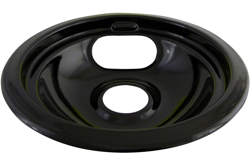 62244 Porcelain Stove Drip Pan with Trim Ring, Dishwasher Safe, Black, 8-in J6Q0