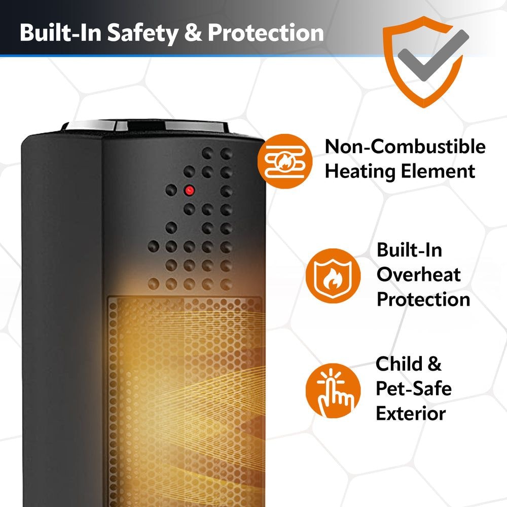 Ultra Slim Tower Ceramic Space Heater, 1500W, Black W8D1 - product image 7
