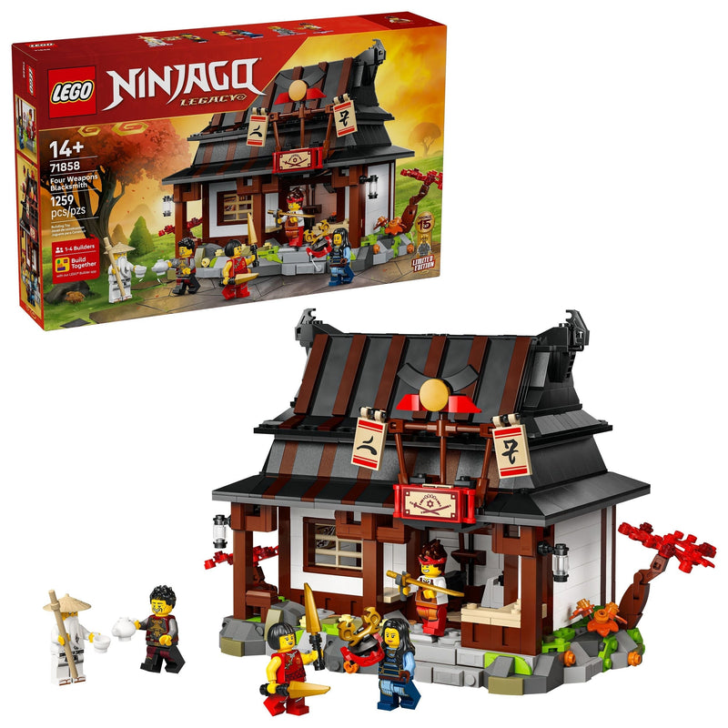 Ninjago Four Weapons Blacksmith 15th Anniversary - 71858, 1259-pcs, Ages 14+ F3H5