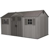Outdoor Storage Shed with Dual Side Entry, Dark Grey Roughcut, 15 x 8-ft K3G4 - product image 1