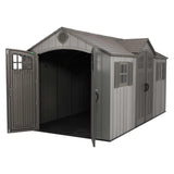 Outdoor Storage Shed with Dual Side Entry, Dark Grey Roughcut, 15 x 8-ft K3G4 - product image 2