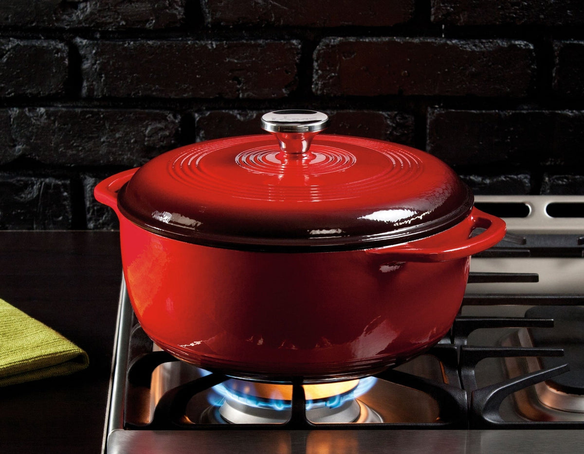 Enamel Cast Iron Dutch Oven, Red, 6-qt E1M8 - product image 3
