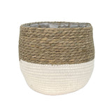 Weave Cotton Jute Round Basket Planter with Leaf-Proof Plastic Lining, 10-in K7A8 - product image 1