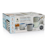 Blue Strip Stackable Mugs, Assorted Colours, 4-pk D2R4 - product image 5