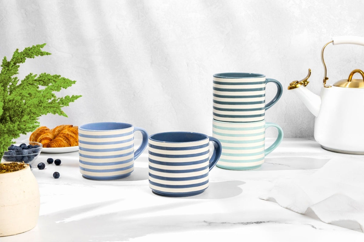 Blue Strip Stackable Mugs, Assorted Colours, 4-pk D2R4 - product image 7