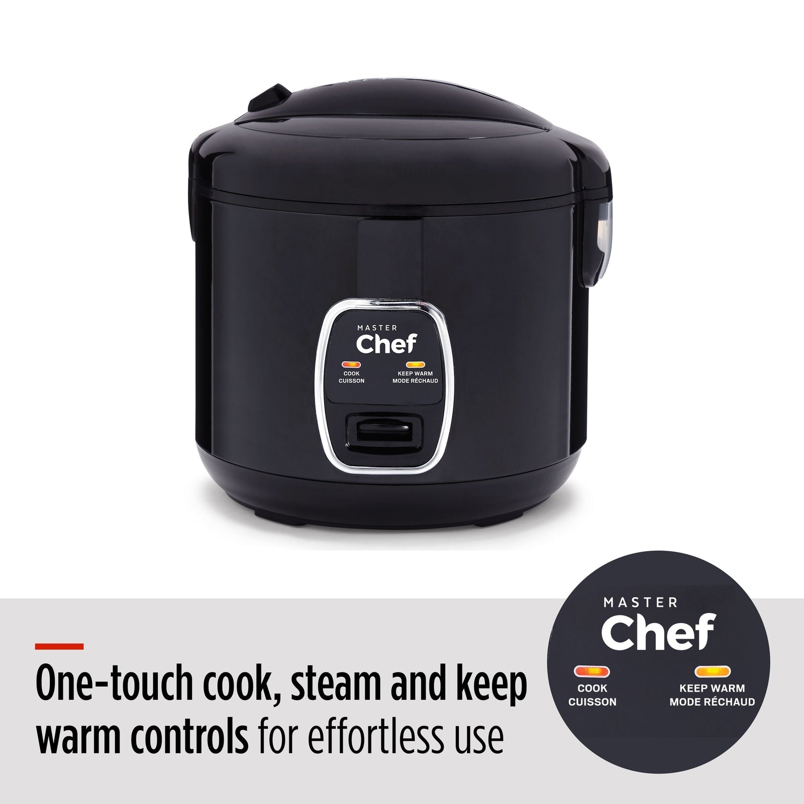 One-Touch Non-Stick Rice Cooker & Steamer, Black, 20 Cups Q8U5 - product image 8