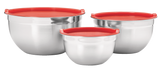 Stainless Steel Mixing Bowls with Plastic Lids, 3-pk N7G2 - product image 1