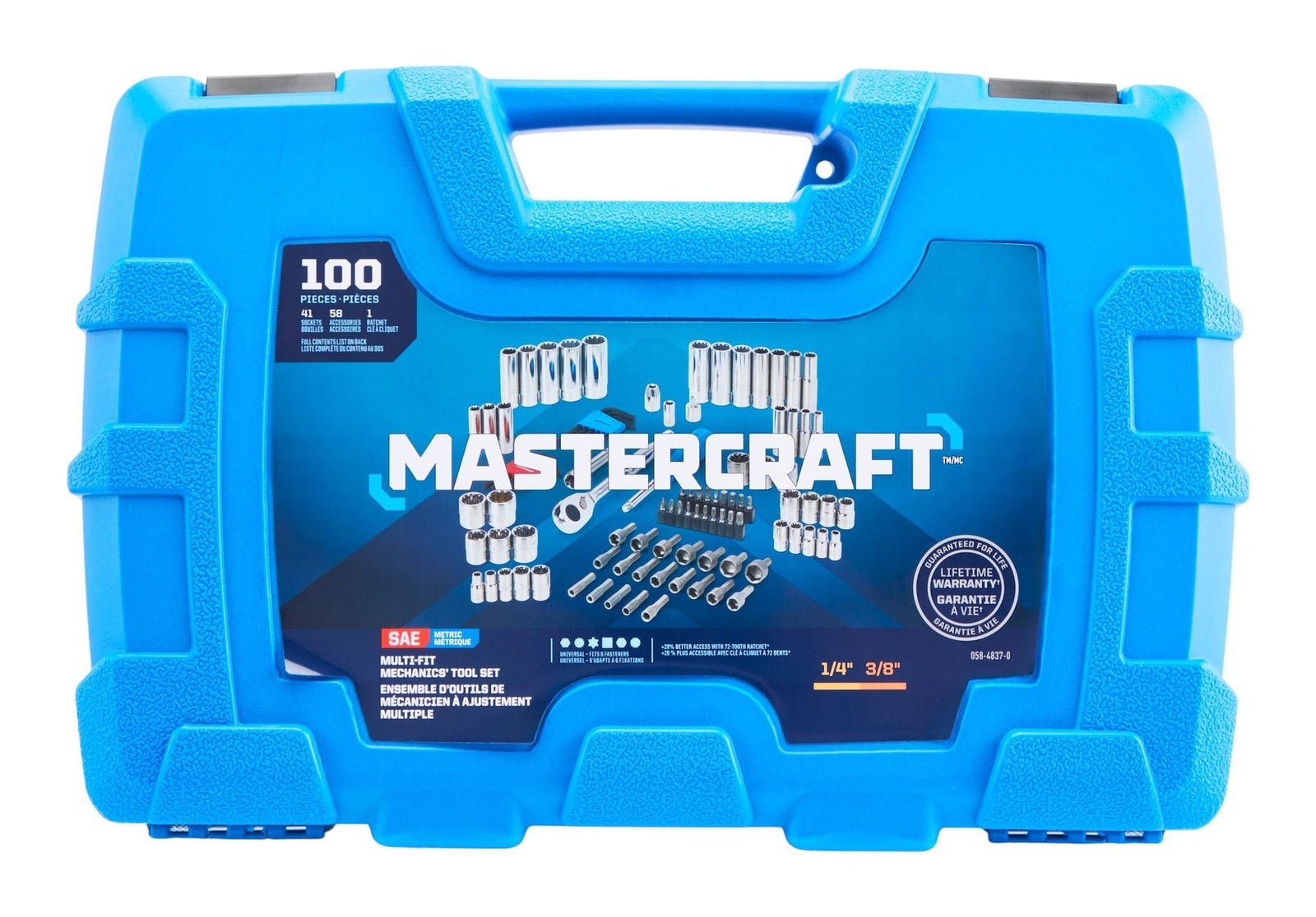 100 Piece Multi Fit Socket Set X6F7 - product image 1