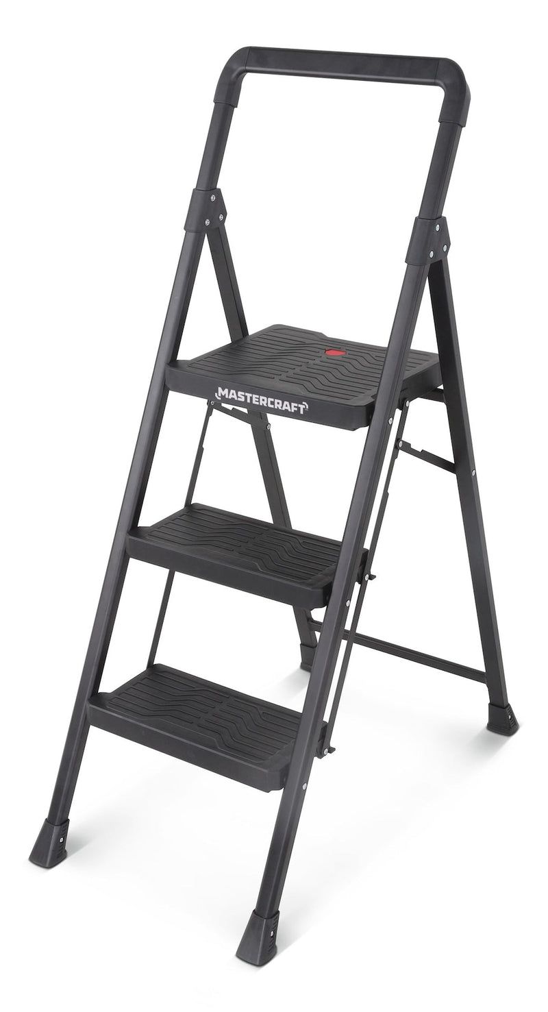 3-Step Metal/Plastic Folding Step Stool, 250-lb, 3.9 ft Y3U8