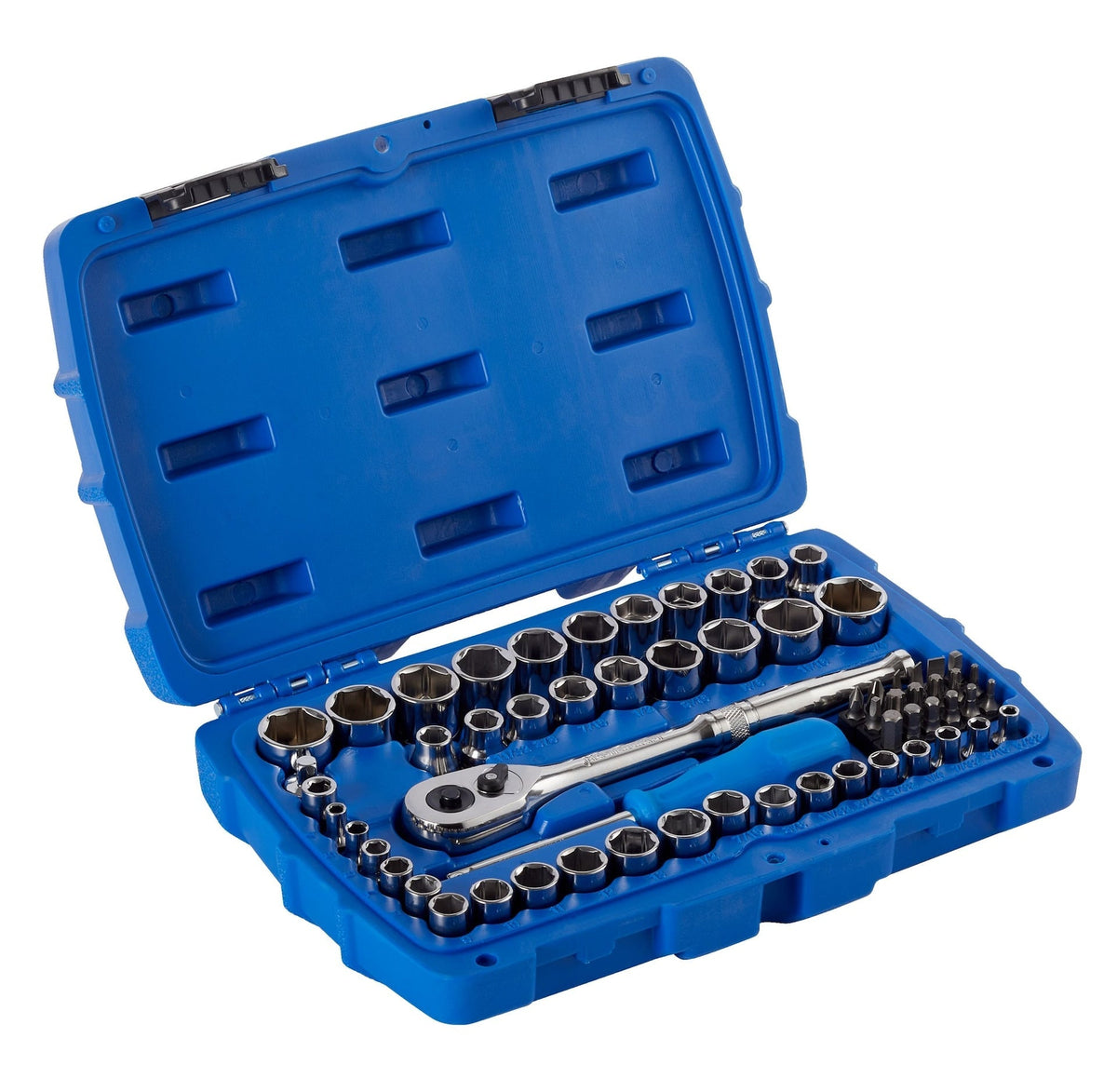 Mechanic's Tool Set with Case, Nickel-Plated, SAE/Metric, 62-pc A0X4 - product image 1