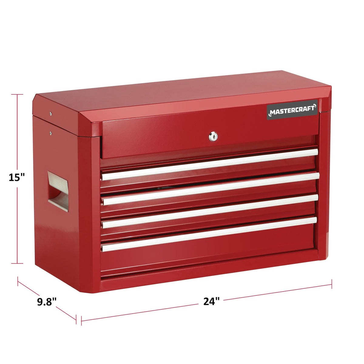 Tool Chest with 4 Drawers, Deep Red, 24-in T0U2 - product image 8