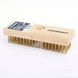 Wood & Brass Wire Block Brush Cleans/Removes Paint, Rust & Dirt From Metal R6T7 - product image 1