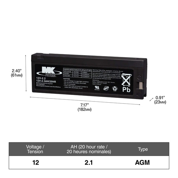 Battery 12-Volt 2.3 Ah SLA Battery T2Q5