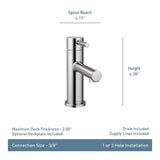 Align Single Handle High Arc Single Hole Bathroom Sink Faucet, Brushed Nickel C0X3 - product image 3