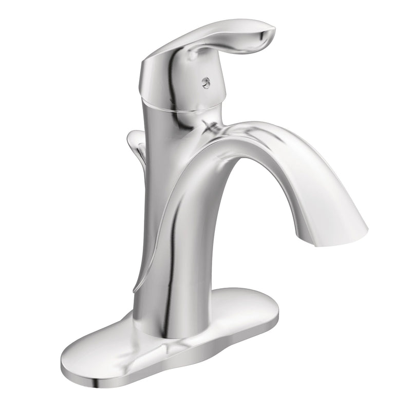 Eva Single Handle High Arc Single Hole Bathroom Sink Faucet, WaterSense Certified, Chrome H7Z7