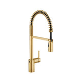 Single Handle Pull Down Kitchen Faucet with MotionSense Wave & Power Clean, Brushed Gold Y5X1 - product image 1