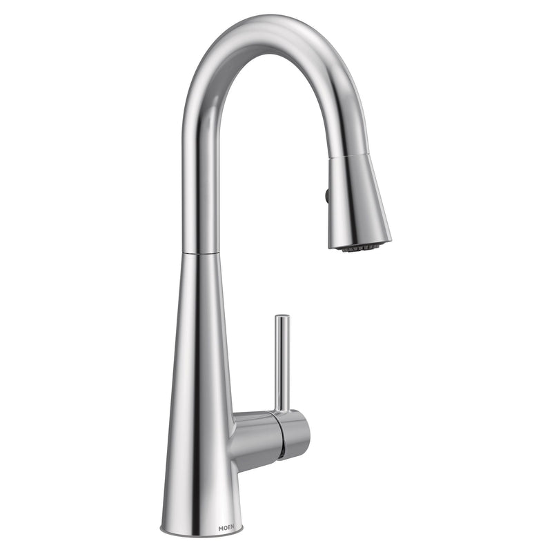 Sleek Single Handle High Arc Pull Down Kitchen Faucet with Power Clean, Chrome V0L5