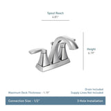Voss Double Handle 4-in Centerset Bathroom Sink Faucet, WaterSense Certified, Brushed Gold Q1J8 - product image 2