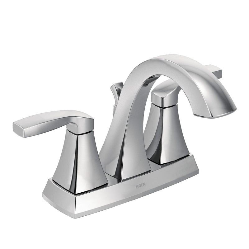 Voss Double Handle High Arc 4-in Centerset Bathroom Sink Faucet, Chrome X6A5