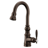 Weymouth Single Handle High Arc Pull Down Sprayer Kitchen Faucet with Power Clean, Oil Rubbed Bronze H8Y1 - product image 1