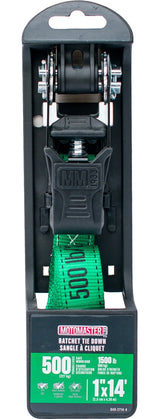 1,500-lb Endless Padded Ratchet Tie Down Strap, Weatherproof, 1-in x 14-ft M5V1 - product image 2