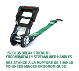 1,500-lb Ratchet Tie-Down Straps, with Padded Handle, 1-in x 14-ft, (2.5 cm x 4.3 m), 4-pk T3H0 - product image 7