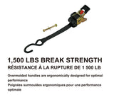 1,500-lb Retractable Transom Tie Down Strap, 1-in x 6-ft (2.54 cm x 1.8 m), 2-pk A3F7 - product image 3