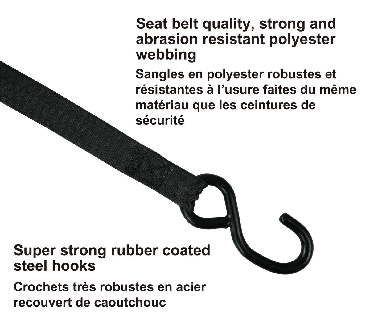 1,500-lb Retractable Transom Tie Down Strap, 1-in x 6-ft (2.54 cm x 1.8 m), 2-pk A3F7 - product image 5