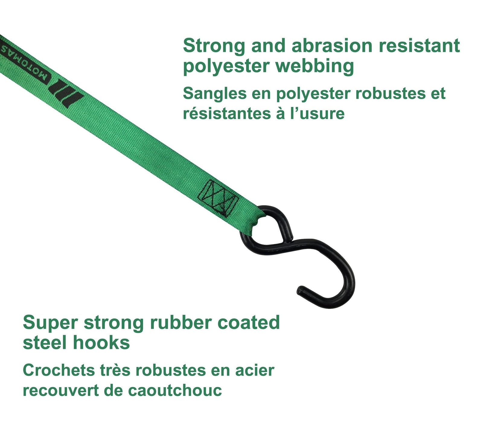 1,500-lb Rocker Ratchet Tie Down, 1-in x 15-ft, 2-pk U0B6 - product image 3
