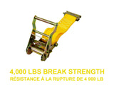 4,000-lb Commercial Ratchet Tie Down Strap, with E-Fitting, 2-in x 12-ft H9H5 - product image 3