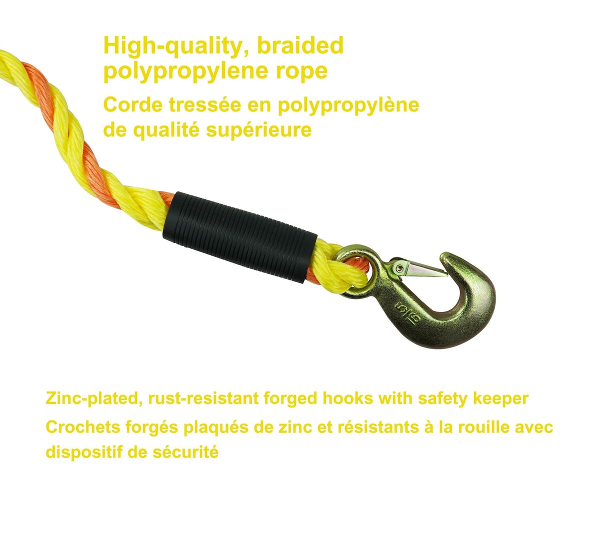 6,800-lb Tow Rope, with Rust-Resistant Hooks, 5/8-in x 14-ft N3P1 - product image 4