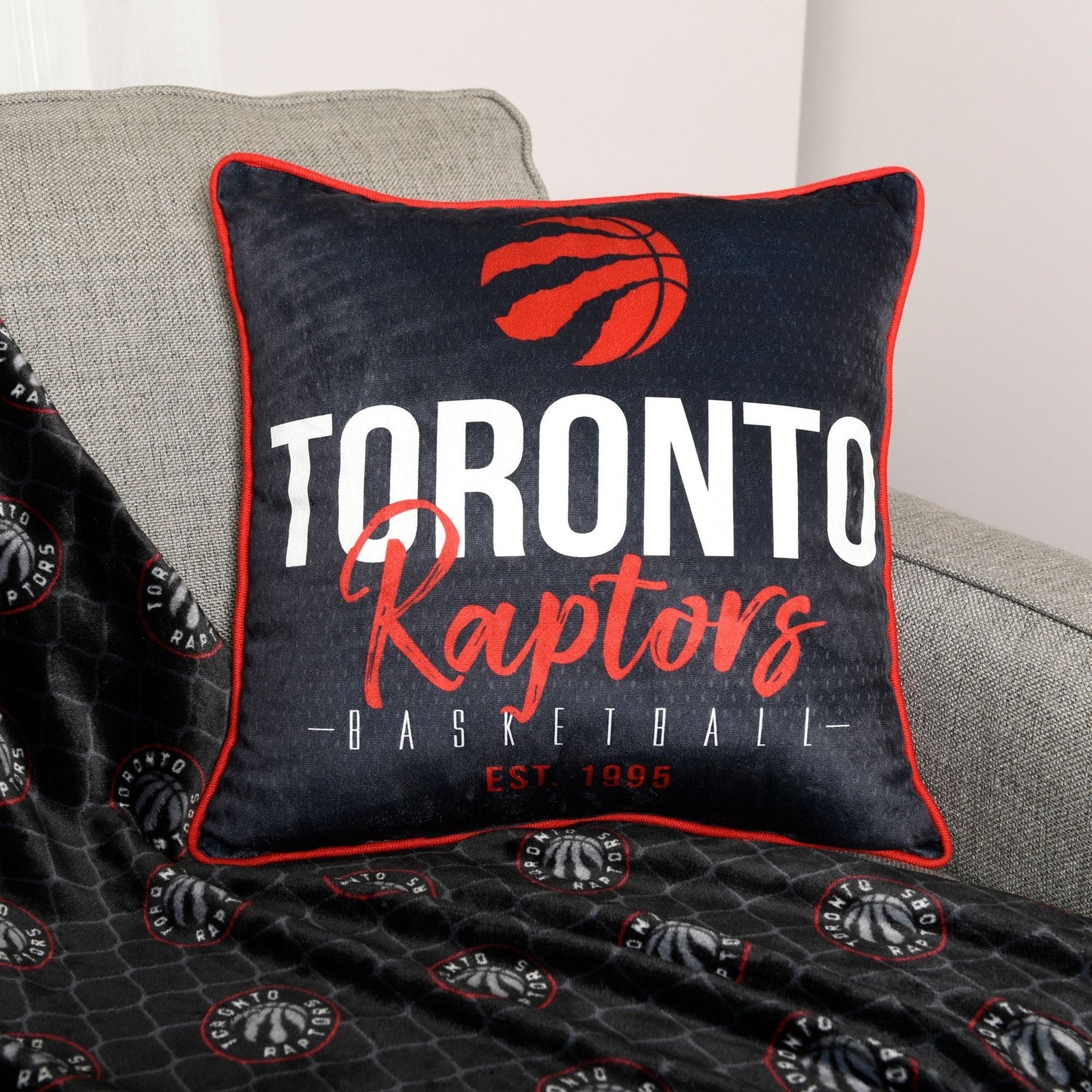 Basketball Est. 1995 Décor Throw Pillow For Fans, Black, 18-in x 18-in H0G5 - product image 3