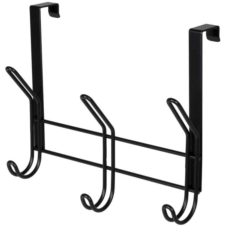 11.2" Over The Door Double Metal 3 Hook, Black A6Z5