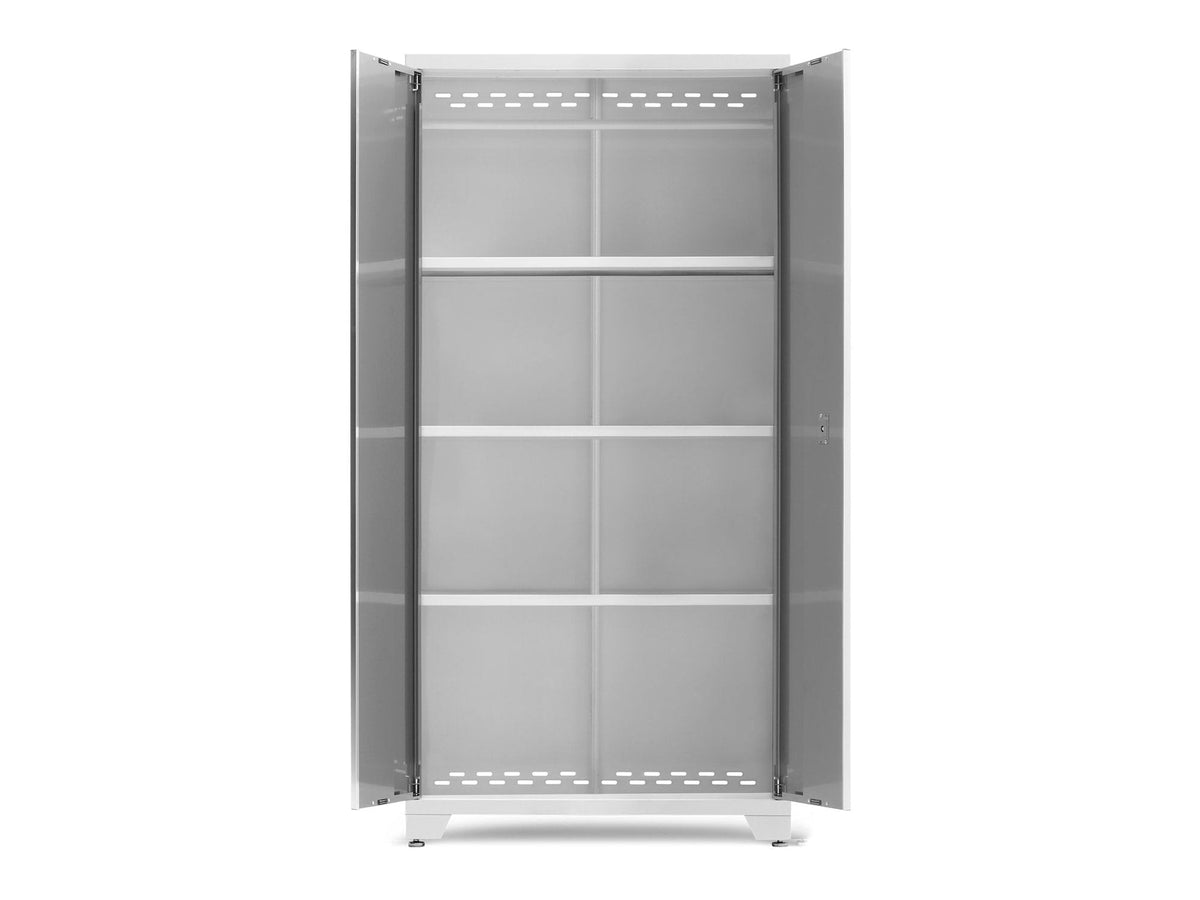 Bold Series Lockable 24-Gauge Steel RTA Storage Locker with 3 Shelves, Platinum/White, 36-in Y8Q3 - product image 1